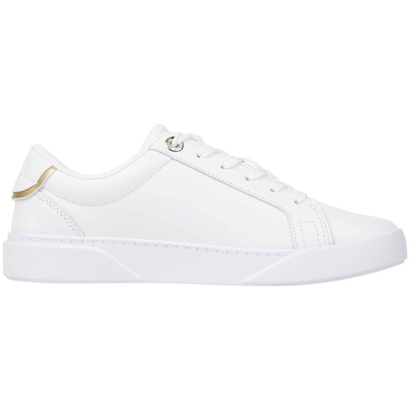 Tommy Hilfiger Women Metallic Trim Leather Court Sneakers